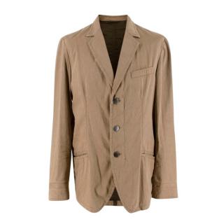 Armani Collezioni Beige Linen Blend Blazer Jacket