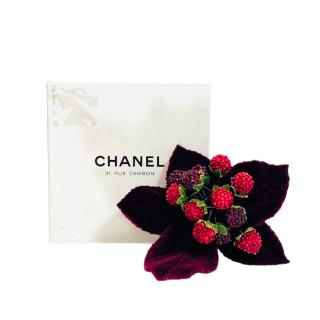 Chanel Vintage 80's Berry Embellished Brooch