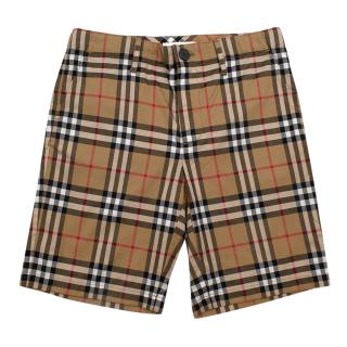 Burberry Checkered Cotton Shorts  