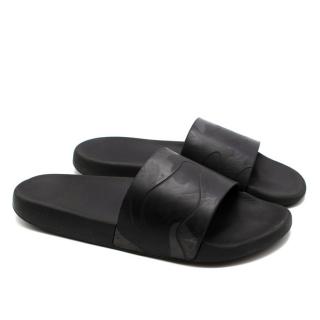 Valentino Black Camouflage Black Slide Sandals