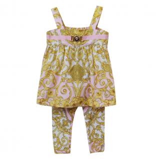 Young Versace Kids 24M Medusa Pink & Gold Top & Trousers