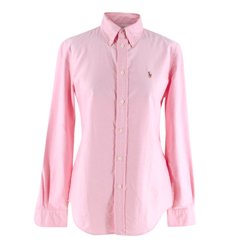 Ralph Lauren Custom Fit Pink Cotton Oxford Shirt