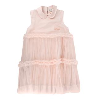 Fendi Kids Petal Pink Tulle&Cotton Dress