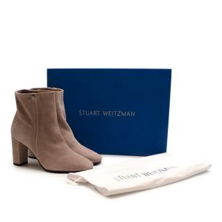 Stuart Weitzman Baby Pink Suede Ankle Boots