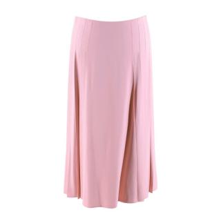 Victoria Beckham Pink Crepe Pleated Skirt 