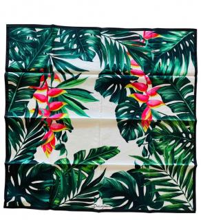 Dolce & Gabbana Tropical Banana Leaf Print Silk Scarf/Neck Tie