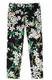 Dolce & Gabbana Floral Print Cotton Trousers