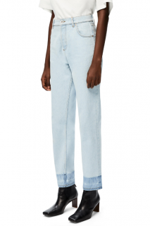Loewe Light Blue Tapered Contrast Cuff Jeans