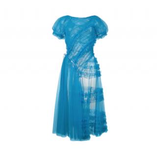 Molly Goddard Blue Barbara Sheer Tulle Blue Dress
