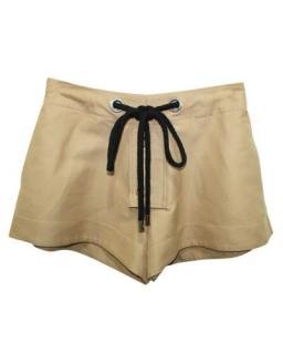 Marni Beige Cotton Button and Drawstring shorts