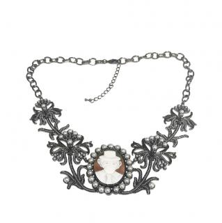 Amedeo faux pearl & crystal monkey necklace
