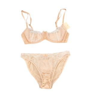Myla Silk & Lace Nude Lingerie Set