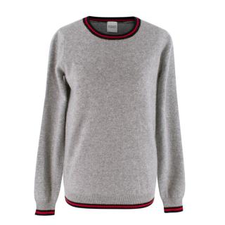 Madeleine Thompson Light Grey Multicoloured Fondor Cashmere Sweater