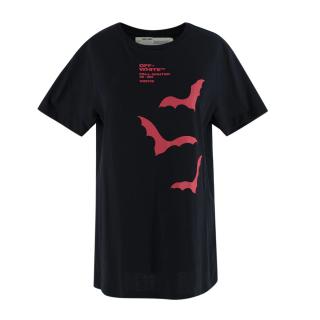 Off White Red Bat Wings Graphic Tee