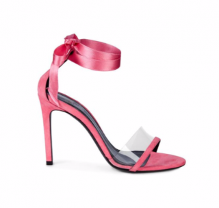 Calvin Klein 205W39NYC Pink Suede Ankle-wrap Camri Sandals