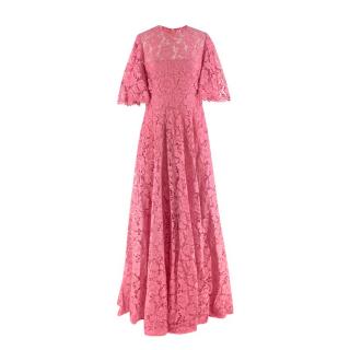 Valentino Pink Floral Lace Gown - Current Season