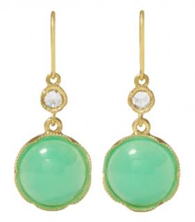 Irene Neuwirth green Chrysoprase and diamond earrings 