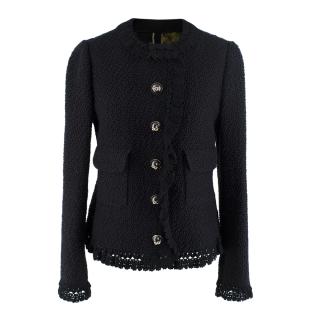 Dolce & Gabbana Black Wool-blend Boucle Jacket