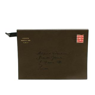 Dunhill Olive Green Boston Leather A5 Notebook
