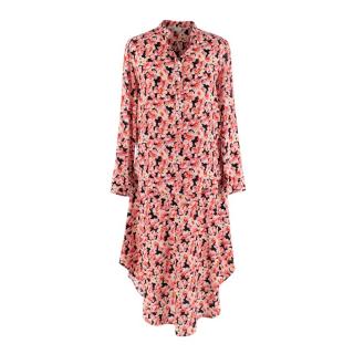 Stella McCartney Pink Floral Print Blouse & Skirt Silk Set 