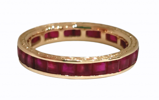 Bespoke princess cut ruby eternity ring 