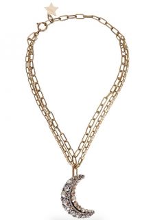 Lanvin Swarovski-embellished moon necklace