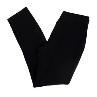 Chanel Black Silk Silver Button Cuff Embellished Trousers