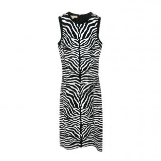 Michael Kors Zebra Print Sleeveless Sheath Dress