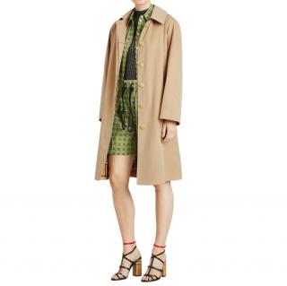 Burberry Honey Technical Cotton Car Coat with Removable Hood
