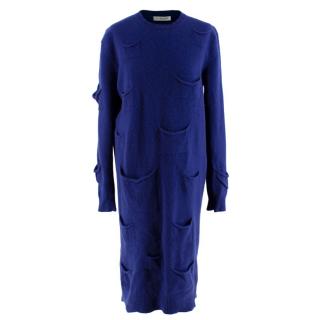 JW Anderson Navy Cashmere Blend Pockets Knitted Dress