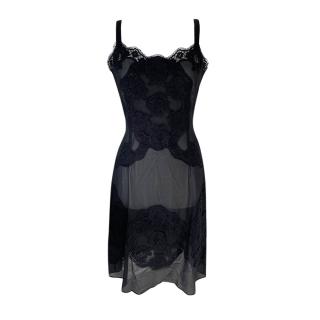 Dolce & Gabbana Black Lace Detailed Slip Dress