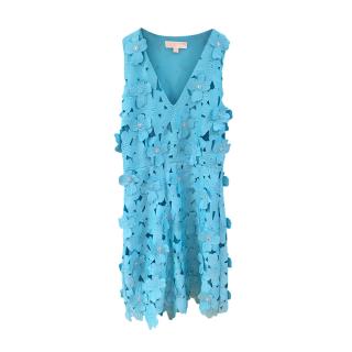 Michael Michael Kors Turquoise Floral Applique Dress
