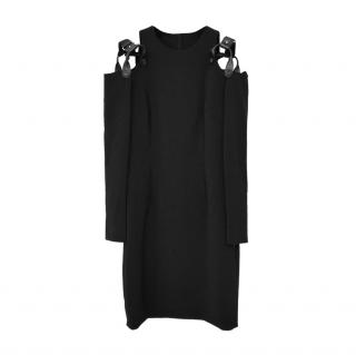 Moschino Couture Black Harness Cold Shoulder Dress