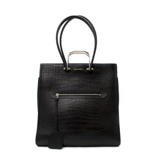 Alexander McQueen The Tall Story large croc-effect leather tote
