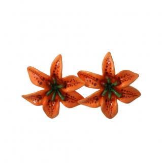 Dolce & Gabbana Orange Lily Clip-On Earrings