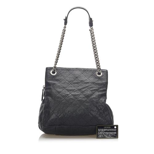 Chanel Black Quilted Caviar Leather Tote 