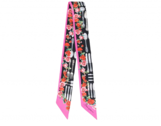 Dolce & Gabbana Floral Cutlery Print Silk Twilly