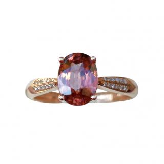 Victoria Tourmaline/Diamond 14ct Rose Gold Ring