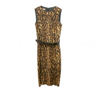 Michael Kors Leopard Print Sleeveless Sheath Dress
