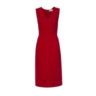Victoria Victoria Beckham Red Crepe Sleeveless Midi Dress