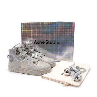 Acne Studios Silver High Top Glitter Sneakers