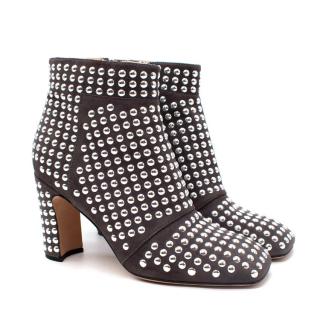  Christopher Kane Grey Suede Studded Heeled Ankle Boots