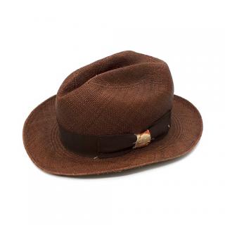 Nick Fouquet Tabbacco Woven Raffia Fedora Hat