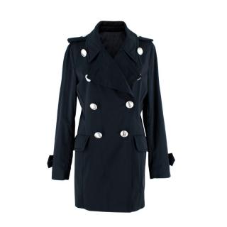 Moncler Navy Double Breasted Trench Coat