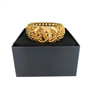 Chanel Gold Tone CC Chunky Chain Bracelet