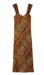 Rixo Astrid Ombre Leopard Print Silk Midi Slip Dress