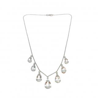 Bespoke 18ct White Gold Diamond & Aquamarine Necklace