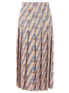 Gucci Giraffe-print Silk-Satin Pleated Midi Skirt