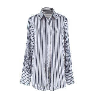 Victoria Victoria Beckham Navy & White Striped Cotton Shirt 