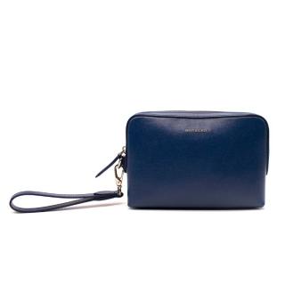Burberry Midnight Blue Leather Pouch with Strap